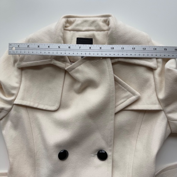 Express Wool Lined Pea Coat Cream Size S - Picture 10 of 13